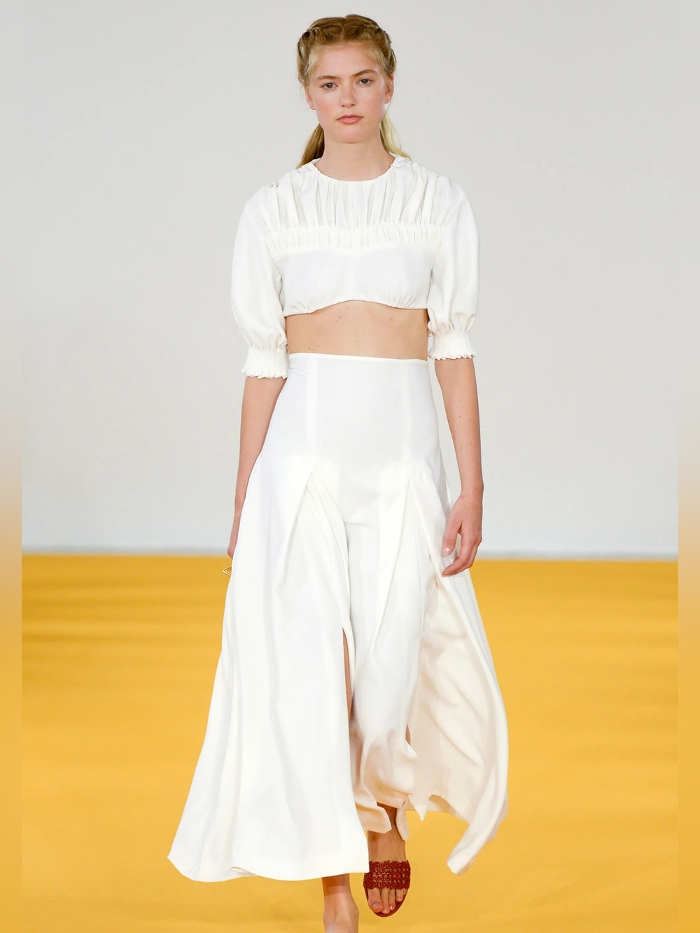 Emilia Wickstead Cream Crop Top US2